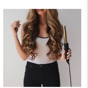 25mm (1") Rose Gold Curling Wand with Heat Glove. Hot Tools Case that Fits More